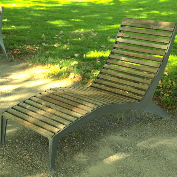 Chaise longue Atemporel - Acier bois